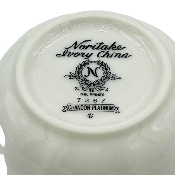 Noritake Chandon Platinum Flat Coffee or Tea Cup w/ Saucer - Picture 2 of 4